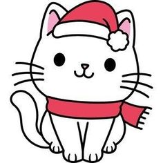 a cat wearing a santa hat and scarf