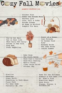 an old fashioned thanksgiving menu with pumpkins and other things to eat for the holiday season