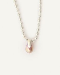 Natural edison pearl suspended on sterling silver ball chain. Edison Pearls, Ball Necklace, Jewelry Brand, Recycled Metal, Contemporary Jewellery, Contemporary Jewelry, Ball Chain, Jewelry Branding, Jewelry Care