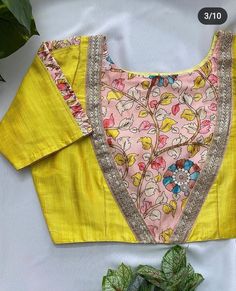 Cotton Dress Hands Models, Patch Work Kurti Designs Latest, Kalamkari Blouse Designs Latest, Yellow Blouse Designs, Patch Work Blouse Designs, Cotton Saree Blouse Designs, Latest Blouse Designs Pattern, Backless Blouse Designs