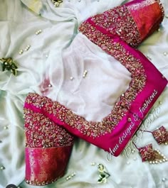 Pink Muggum Work Blouse Designs, Pattu Blouse Design Models Maggam Work, Pink Maggam Blouse Designs, Magam Work On Pink Blouse, Dhare Saree Blouse Designs, Blouse Designs Latest Bridal Silk, Traditional Blouse Work Designs, Bridal Pink Blouse Designs, Maggam Work For Pattu Sarees