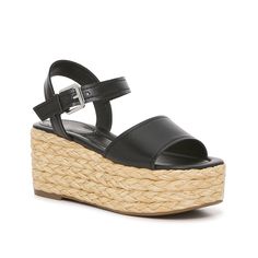 Marc Fisher-Jellard Espadrille Platform Sandal Highlight your warm weather collection with the Jellard espadrille platform sandal from Marc Fisher. The chunky platform and wedge heel elevate your look with ease. Spring Platform Espadrilles In Synthetic, Black Straw Wedge Sandals For Spring, Spring Black Straw Heels, Black Straw Heels For Spring, Black Straw Platform Wedge Sandals, Black Straw Wedge Sandals With Platform, Marc Fisher Sandals, Black And White Sandals, Womens Espadrilles Wedges