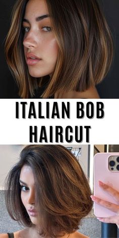 Bob Haircut For Fine Hair Brown, Short Haircut For Round Face Girl, Best Bob Haircuts For Round Faces, 2024 Bobs For Round Face, Short Cut With Curtain Bangs, Long Face Short Haircut, Italian Long Bob, Long Italian Bob Haircut, Bobs With Bangs For Fine Hair