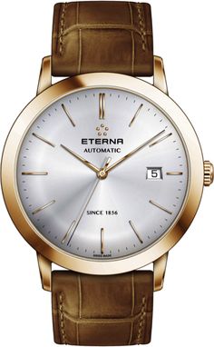 Eterna Watch Eternity Gent Automatic 2700.56.11.1391 | C W Sellors Luxury Watches Dress Watches, Leather Cap, Brown Leather Strap, Gold Case