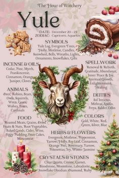 Sabbat Correspondences, Yule Correspondences, Yule Sabbat, The Sabbats