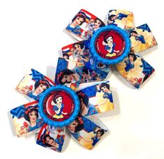 This is a beautiful set of Disney's Snow White Inspired girl's hair bows. These look very cute clipped over Pigtails.  The bow measures approximately 3 inches all around. The bows are attached to a 1 3/4 inch partially lined alligator clip.  The image is on a turquoise flattened bottle cap.  It is covered by an epoxy dome. ***Please visit our eBay shop. We offer a large variety of unique hair bows, necklaces, key chains and zipper pulls. Add our eBay shop to your favorites as we are always adding new items. Our items make wonderful unique gifts. Payment Policies: We accept PayPal which accepts all major credit cards or your checking account as payment. PayPal processes the credit card or checking account through Paypal services which allows you to use your credit card or checking account s Necklaces Key, Flatten Bottles, Unique Hair Bows, Disney Hair Bows, Pigtail Hair Bows, Hair Bows For Girls, Disney Bows, Disney Hair, Bows For Girls