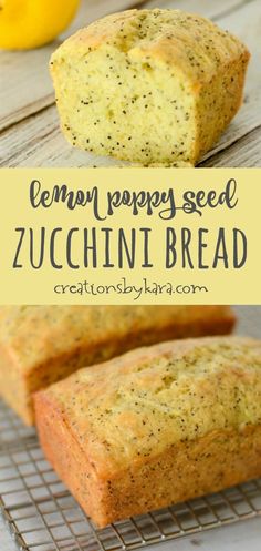 lemon poppy seed zucchini bread on a cooling rack