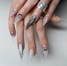 Ugly Nails, Goth Nails, Nails Designs, Fake Nails, Nail Inspo, Hair And Nails, Manicure