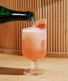 Brooklyn's Nami Nori pulls inspiration from the Aperol Spritz, Salty Dog, and Spumoni for a floral, bittersweet spritz recipe. Spritz Recipes, Nori Recipe, Sparkling Cocktails, Rhubarb Syrup, Italian Liqueur, Spritz Recipe, Recipes For Summer, Sparkling Cocktail, Cherry Liqueur