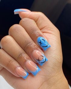 Acrylic Toe Nails, Acrylic Nail Set, Blue Acrylic Nails, Girly Acrylic Nails, Cute Acrylic Nail Designs, French Tip Acrylic Nails, Simple Acrylic Nails