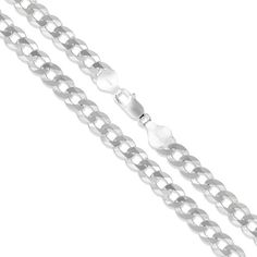 Men's 7.9mm Solid .925 Sterling Silver Flat Curb Chain Link Italy Necklace 24" Jewelry Female Unisex All our silver jewelry is crafted from .925 silver also commonly referred to as sterling silver. Sterling silver is the standard for beautiful high-quality silver jewelry and can not be replicated by lower priced silver plated jewelry. It is 92.5% pure silver, mixed with alloys to add strength and durability to stand the test of time. We promise superior service which includes fast shipping, grea Italy Necklace, Cuban Link Chain Necklaces, Silver Flats, Silver Plated Jewelry, Silver Sterling, Chain Link Necklace, Selling Jewelry, Link Necklace, Curb Chain