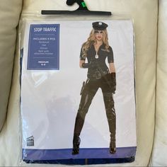 the package is packed with an image of a woman dressed as a police officer in full uniform