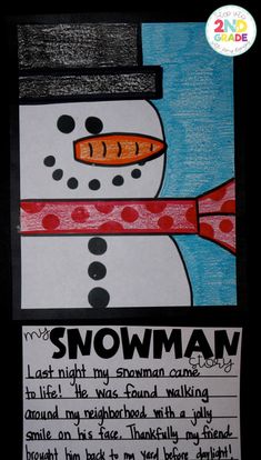 a snowman writing activity for kids to practice their handwriting and color the words on it