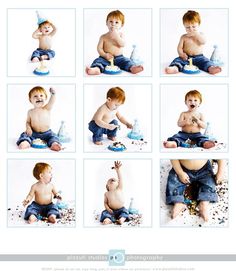 a collage of photos with a baby in it's diaper sitting on the floor