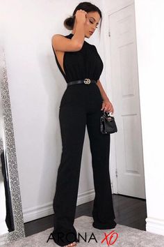 You can't beat a black jumpsuit for your next date night outfit. The next time you need to pick a simple date night outfit, reach for one of these three black jumpsuits. Click the link to choose your favorite style. Soiree Outfit, Jumpsuit Long, Rompers Womens Jumpsuit, Women Jumpsuit, Summer Playsuit, High Neck Sleeveless, Casual Jumpsuit, Jumpsuit With Sleeves