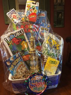 a basket filled with lots of different items