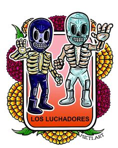 two skeletons holding hands with the caption los luciadores