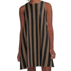 Loose-fit, mid-length sleeveless dress with silky handfeel. Printed on both sides. Machine washable. Size range XS-2XL. Stripes are a classic pattern and they are a very suitable choice for many products, such as apparel, device cases, home decor, etc. At present the color combinations are limited to black/white and 50 colors, which are the same colors as their solid color counterparts in my Color Effects shop. Color Effect, Classic Pattern, Vertical Stripes, Mid Length, Color Combinations, Dresses For Sale, A Line Dress, Sleeveless Dress, Multi Color