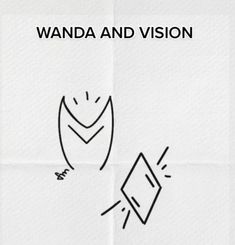 a drawing of a face with the words vanda and vision on it's side