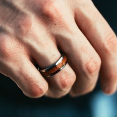 a man's hand with a ring on it