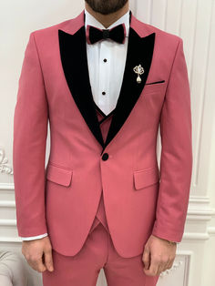 Tuxedo Suit For Men, Pink Tuxedo, Tuxedo Colors, Wedding Tuxedo, Pants Gift, Slim Fit Tuxedo, Suit Material, Exclusive Shoes, Tuxedo Wedding