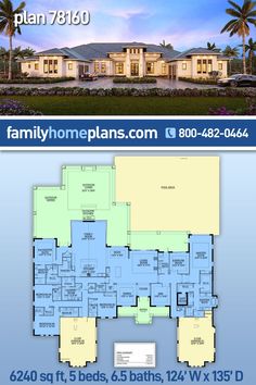 the floor plan for this home is shown in blue and white, with two levels to each