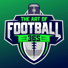 the art of football 365 logo on a green and blue background with a microphone in the center