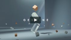 an animated video game with cubes flying around and the title genne on it