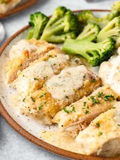 some chicken and broccoli are on a plate