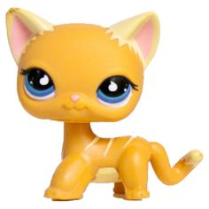 littlest pet shop yellow cat with blue eyes