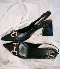 Jeffrey Campbell Nakita Leather Bit Buckle Slingback Pumps | Dillard's Slingback Pump, Dillard's, Jeffrey Campbell, Shoe Brands, Contemporary Style, Leather Upper, Heel Height, Pumps, Buckle