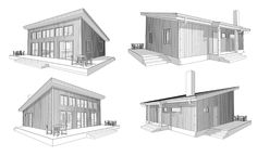 four different types of small houses