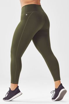 Not quite a legging, not quite a capri, our 7/8 length is the perfect silhouette for those who fall in between. Its high-rise waist with a power mesh lining streamlines your shape while sweat-wicking fabric keeps you fresh along the way. Our famous style with the ultimate hold Green Full-length Yoga Pants With 4-way Stretch, Green Full Length Yoga Pants With 4-way Stretch, Green Full-length 4-way Stretch Yoga Pants, Green 4-way Stretch Yoga Tights, Green Moisture-wicking Full-length Activewear, Green Moisture-wicking 4-way Stretch Tights, Green Full-length Moisture-wicking Activewear, Green 4-way Stretch Sportswear Leggings, Green Compression Yoga Pants With Go-dry