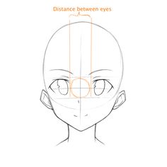 an anime character's face with the lines drawn to show how to draw it