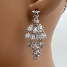 Only One Pair In Stock. Silver Tone Metal, Plated. Cz Stones. Lightweight With Post Earrings Color, Cz Stone, Chandelier Earrings, Silver Tone, Jewelry Earrings, Plating, Women Jewelry, Stone, Silver