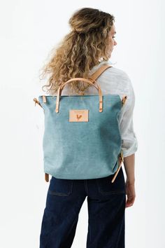 Dusty Blue Leather Backpack – Meanwhile Back on the Farm Chic Diaper Bag, Floral Pattern Fabric, Lynchburg Virginia, Waxed Canvas Backpack, Best Diaper Bag, Teacher Bags, Leather Backpack Purse, Key Clip, Diaper Bag Backpack