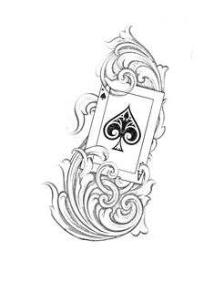 an ace playing card tattoo design