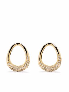 18kt yellow gold 18kt yellow gold Offspring diamond hoops from GEORG JENSEN featuring pavé-set diamonds. These earrings come as a pair.. Farfetch Earrings, Expensive Jewelry Luxury, Fancy Jewellery Designs, Wrist Jewelry, Semi Precious Jewelry, Maria Black, Dope Jewelry, Expensive Jewelry, Gold Earrings Designs