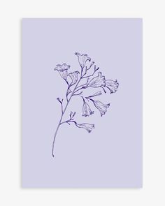 a drawing of a flower on a purple background