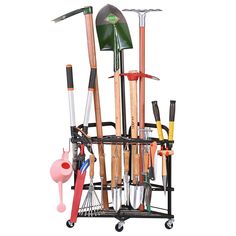 PRICES MAY VARY. 【AMPLE STORAGE CAPACITY】: With 31 tool slots, this garden tool organizer accommodates a wide range of tools including rakes, pruners, trowels, brooms, and more. 【LOCKABLE WHEELS & ADJUSTABLE FOOT PADS】: Our yard tool storage features 4 flexible casters that swivel 360 degrees for easy movement. Two of the casters are lockable, Ensure stability on any surface without tipping. 【PREMIUM STEEL CONSTRUCTION】: Crafted from durable and high-quality steel metal, this corner tool rack is Yard Tool Storage, Garden Tool Organizer, Garage Wall Shelving, Garden Tool Rack, Garden Tool Organization, Garage Tool Organization, Lawn Tools, Tool Stand, Yard Tools