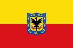 the flag of spain is shown in red, yellow and blue with an eagle on it