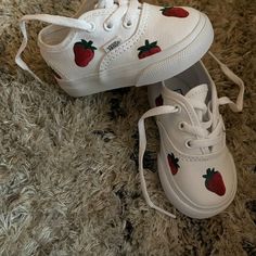 Strawberry Toddler Vans Strawberry Vans Custom Vans - Etsy Cute Summer Canvas Shoes With Rubber Sole, Cute Summer Streetwear Sneakers, Playful Summer Streetwear Sneakers, Hand Painted Vans, Vans Custom, Painted Vans, Sneakers Athletic, Custom Vans, Custom Hand Painted