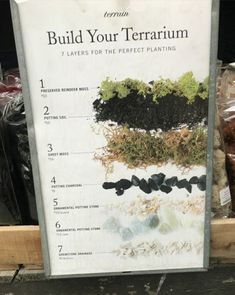 a sign showing the different types of terrariums