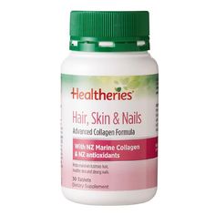 Healtheries Hair Skin and Nails 30s SPOIL.co.nz Clear Scalp, Hair Skin And Nails, Lustrous Hair, Marine Collagen, Strong Nails, Herbal Extracts, Healthy Nails, Hair Skin, Natural Skin