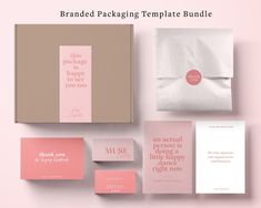 branding package template bundle with envelope, notepad and business card mockup on pink background