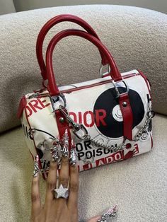 Y2k Dior Bag, Designer Nails Dior, Vintage Dior Aesthetic, Dior Bag Aesthetic, Dior Y2k, Dior Vintage Bag, Basketball Wife, Rockstar Gf Aesthetic, Vintage Dior Bag