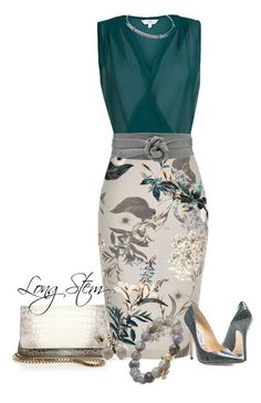 5/06/17 by longstem on Polyvore featuring River Island, Jimmy Choo, Ethan K, Roberto Coin, Alexis Bittar, TFS Jewelry and ADA Collection Business Dress Outfits, Dress Outfits Women, Business Dress, Retro Mode, Dress Clothes, Komplette Outfits