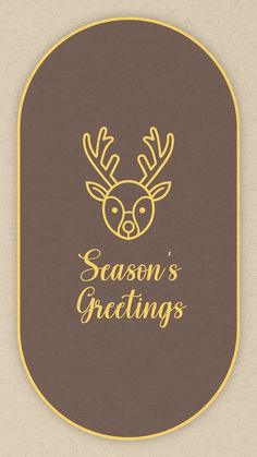 the logo for season's greetings is shown in gold and brown with an image of a deer