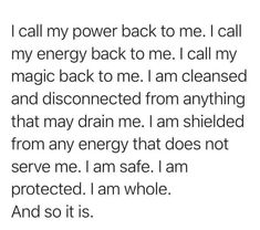 Power Back, My Energy, My Power, Spirituality Energy