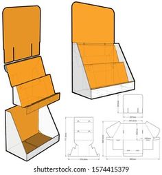 an open cardboard box is shown with the lid and bottom section cut out to look like it